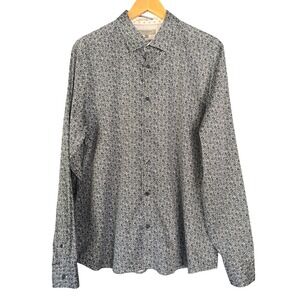 Ted Baker London Floral Print Long Sleeve Button Up Shirt Size 5 (XL)